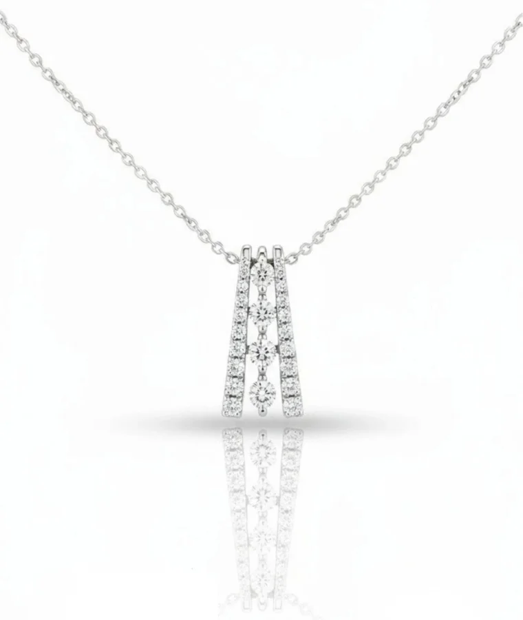 womens signet lab grown diamond pendants
