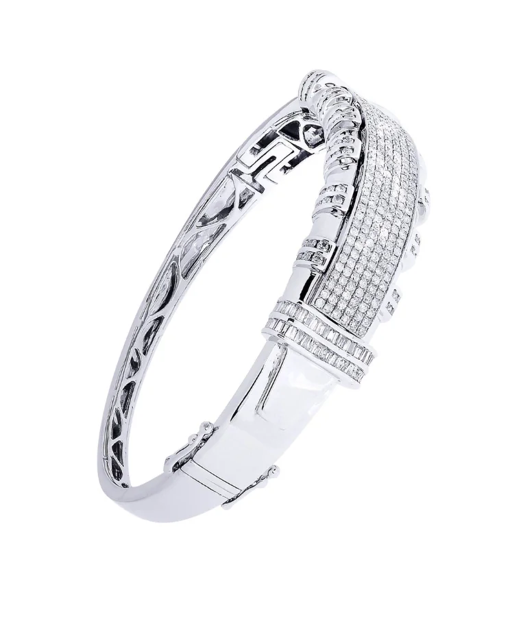 mens silver lab grown diamond bracelets