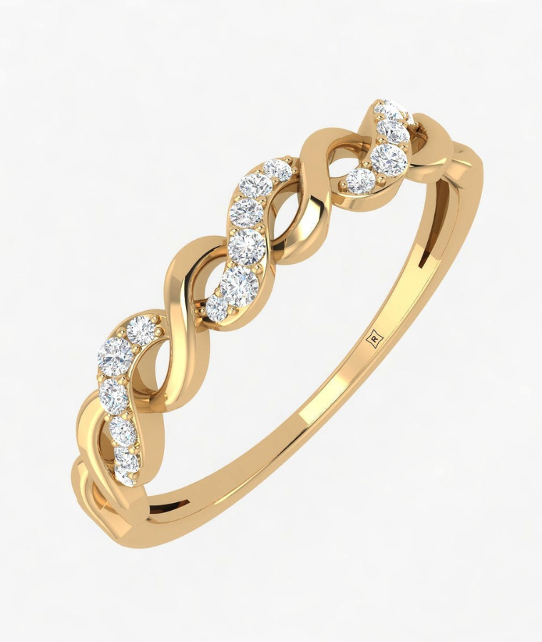 womens gold natural diamond rings