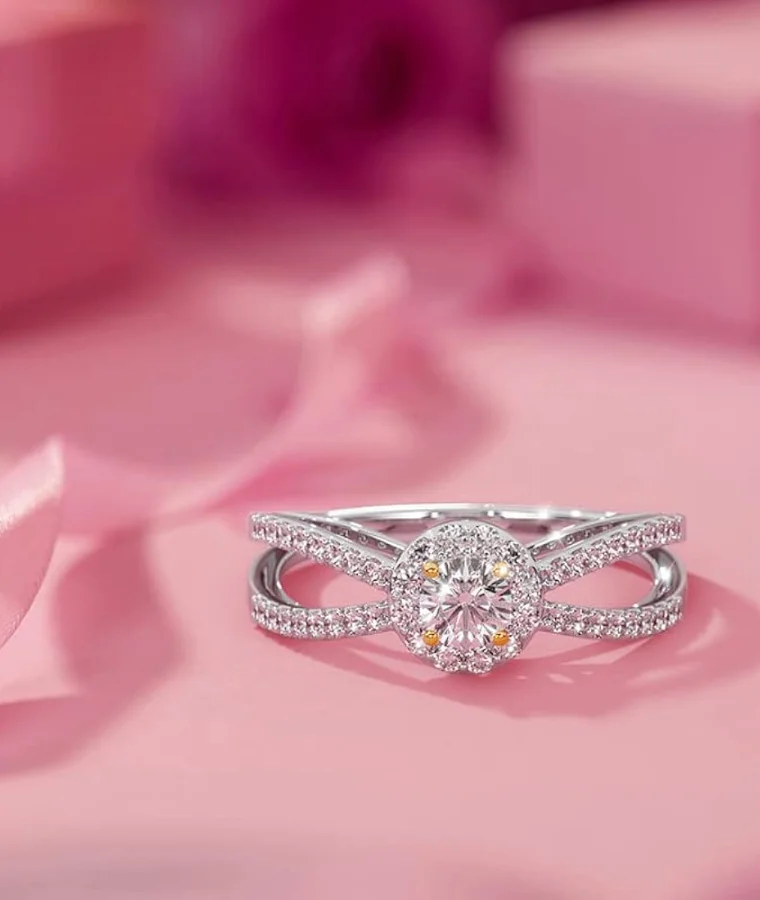 womens platinum natural diamond rings