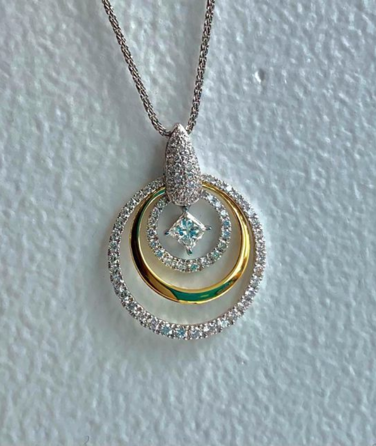 womens solitaire lab grown diamond pendants