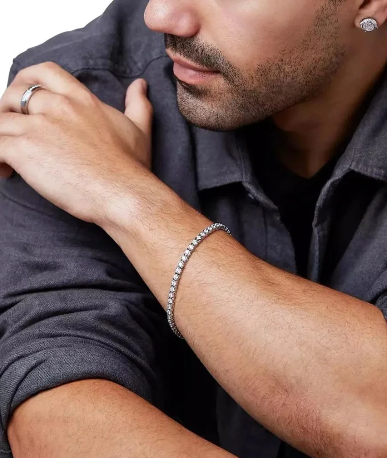 mens geometric lab grown diamond bracelets